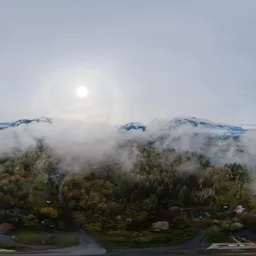 Fog Covered Aerial landscape 17k