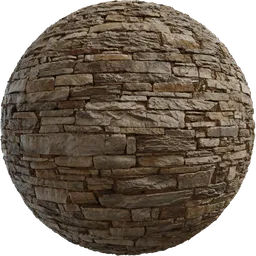 High-resolution PBR Rustic Stone Wall texture for 3D modeling and rendering in Blender and other CGI applications.