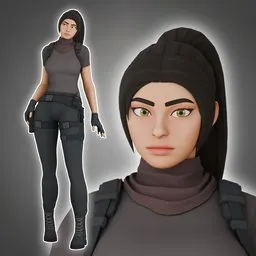 Stylized Game Ready Character Diana