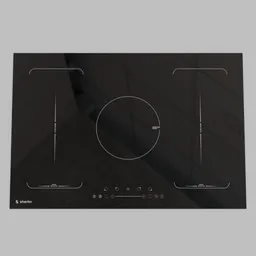 High-efficiency 3D model of an induction cooktop with precise temperature control, available for Blender 3D.