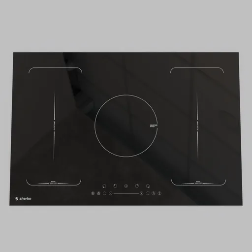 High-efficiency 3D model of an induction cooktop with precise temperature control, available for Blender 3D.