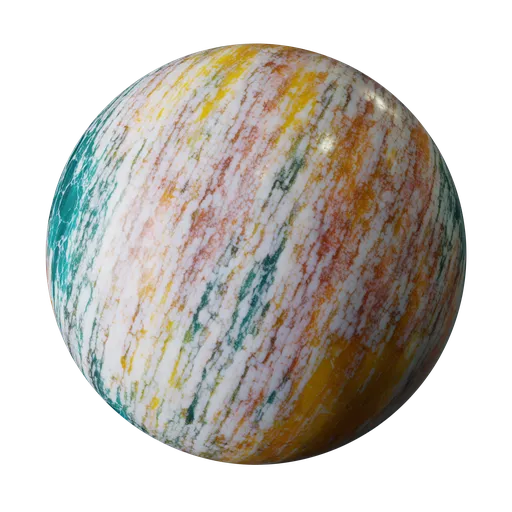 High-resolution colorful marble PBR texture for 3D modeling and rendering in Blender.