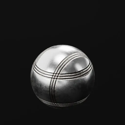 Highly detailed 3D Boules Ball model on a neutral backdrop, showcasing textured surface perfect for Blender rendering.