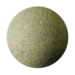 Fresh Green Moss Covered Rough Concrete