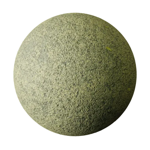 Fresh Green Moss Covered Rough Concrete