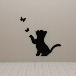 Black cat wall decor