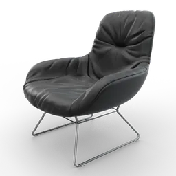 Detailed Leya lounge chair 3D model with high-quality leather texture, perfect for Blender rendering.