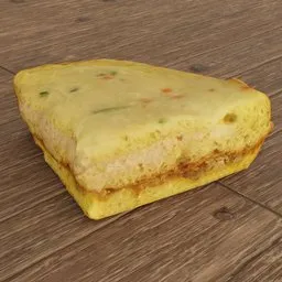 Realistic 3D sandwich model, detailed texture, Blender compatible, ideal for food renderings.