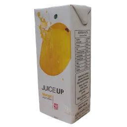 3D juice carton model with realistic textures and splashes, ideal for Blender rendering and animation.