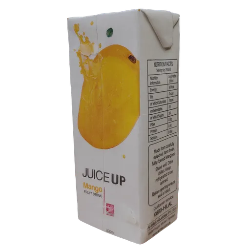 3D juice carton model with realistic textures and splashes, ideal for Blender rendering and animation.