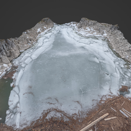 Ice on glacier lake photoscan
