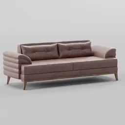 "3D model of a modern non-binary sofa with detailed rendering, inspired by Jens Jørgen Thorsen. Includes pillows and designed for Blender 3D. Perfect addition to any 3D scene."