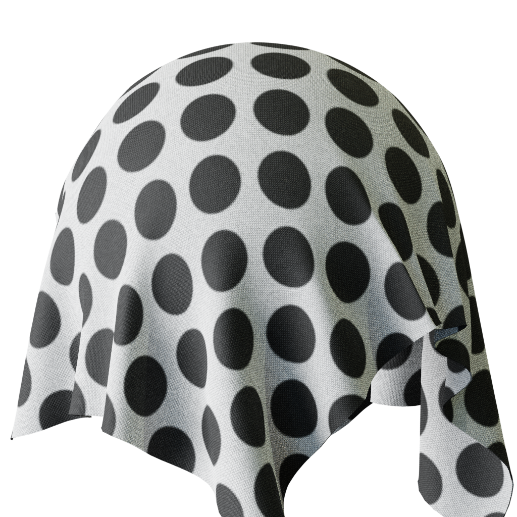 White black dot fabric | FREE fabric materials | BlenderKit