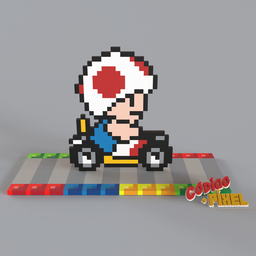 SMK008 - Super Mario Kart Toad Voxel Art