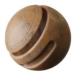 High-resolution PBR texture of weathered rusty metal, suitable for 3D rendering in Blender and similar software with displacement.