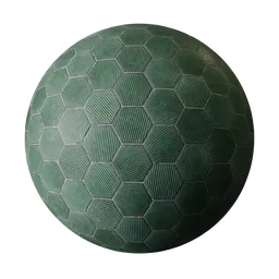 Hexagonal green tiles
