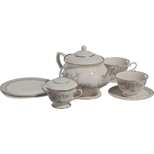 BlenderKit Download the FREE Tea Set 01 model