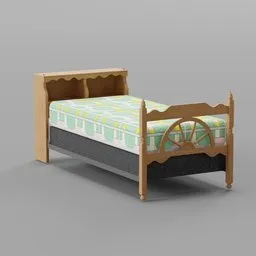 Vintage Wagon Wheel Twin Bed