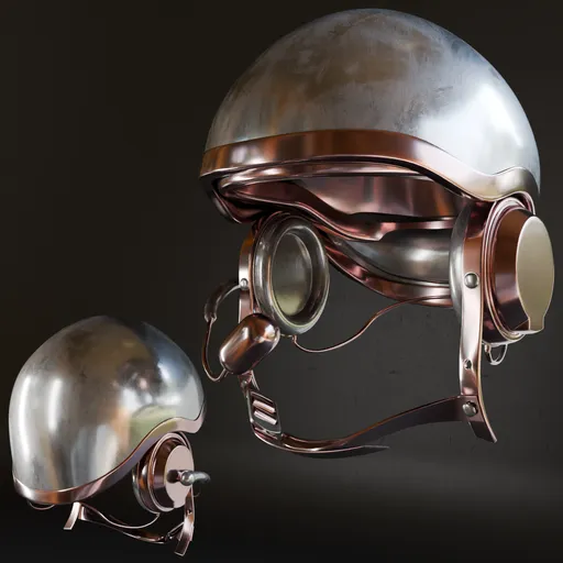 3D modeled MK Army Helmet 025 with high-quality metal textures, suitable for Blender war game designs.