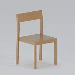 Lowpoly Wooden Basic Chair