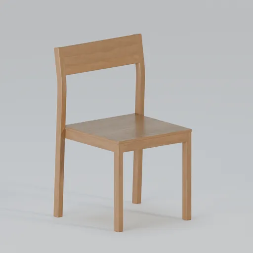 Lowpoly Wooden Basic Chair