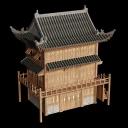 Chinese building hotel wood house