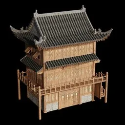 Chinese building hotel wood house