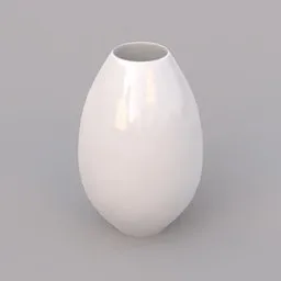 Smooth porcelain vase 3D model with reflective surface, compatible with Blender, ideal for digital still life compositions.