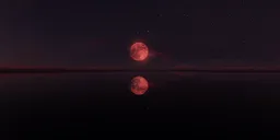 Dramatic Sunset Red Moon