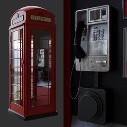 Classic British Red Telephone Box | Urban Environment models | BlenderKit