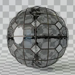 Diamond Grid Glass Panel Gray Base
