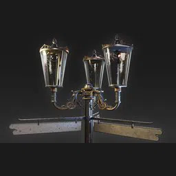 Vintage Victorian Street Lamp 002