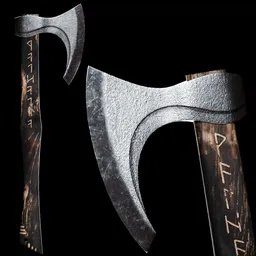 Viking Runic Bearded Axe
