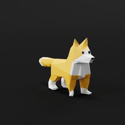 Corgi in low poly style