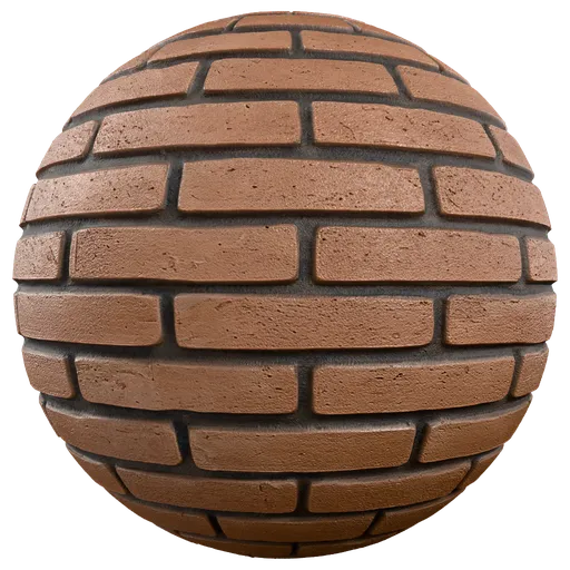 Brown Painted Brick Wall Black Mortar
