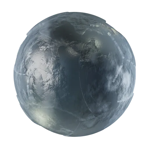 Realistic procedural PBR ice material for Blender, ideal for arctic landscapes and winter scenes, with cool-toned textures and subtle displacement.