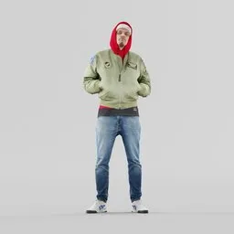 Guy in green bomber