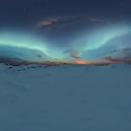 Snow Mountain Aurora Lights