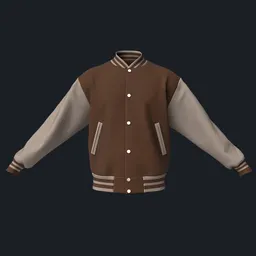 Brown and Tan Varsity Jacket