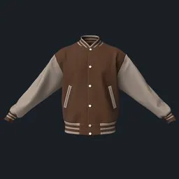 Brown and Tan Varsity Jacket