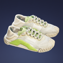 3D-rendered Dolce & Gabbana sneakers, high-detail footwear model with realistic textures for Blender users.