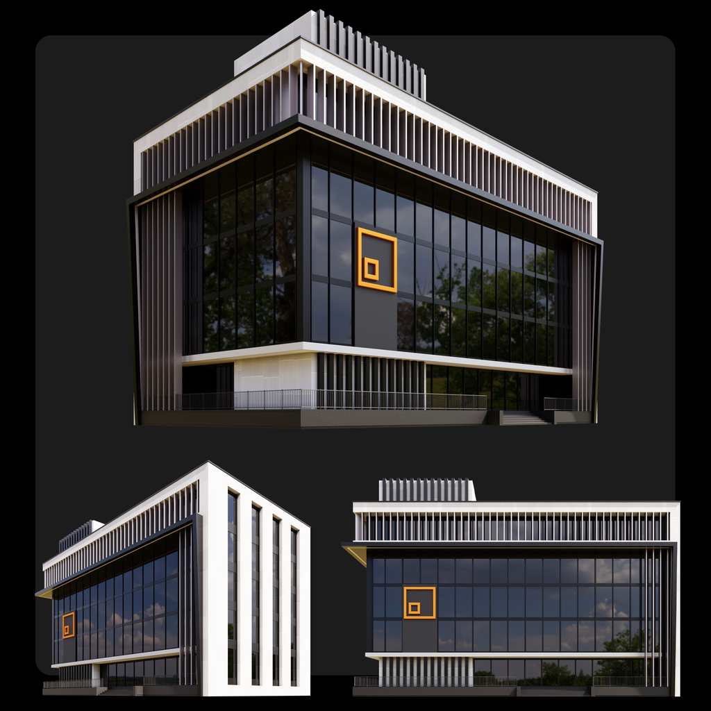 Office Building ID016 | Commercial Buildings Models | BlenderKit