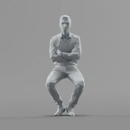 Lowpoly Male Sitting