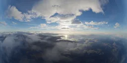Mountain Coast Sunny Evening Aerial