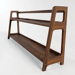 Long Wooden Shelving Unit