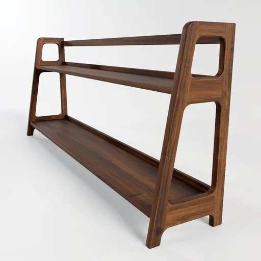 Long Wooden Shelving Unit