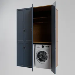 Hidden compact laundry room