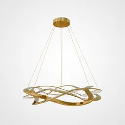 High-quality 3D-rendered modern chandelier with intertwined design optimized for Blender users.