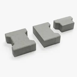 Self-locking I-shaped paving block