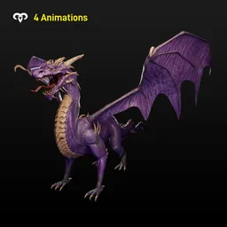Purple Dragon Animated